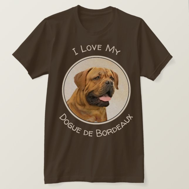 Camiseta Pintura de Dogue de Burdeos - Arte de perro origin (Anverso del diseño)
