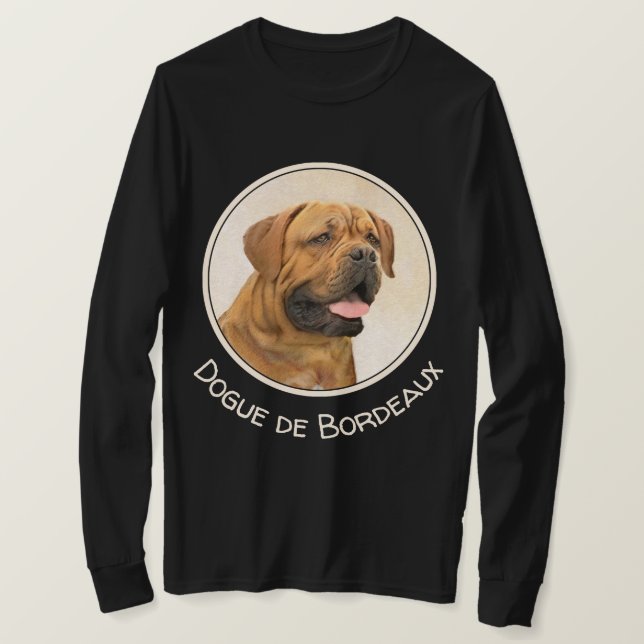 Camiseta Pintura de Dogue de Burdeos - Arte de perro origin (Anverso del diseño)