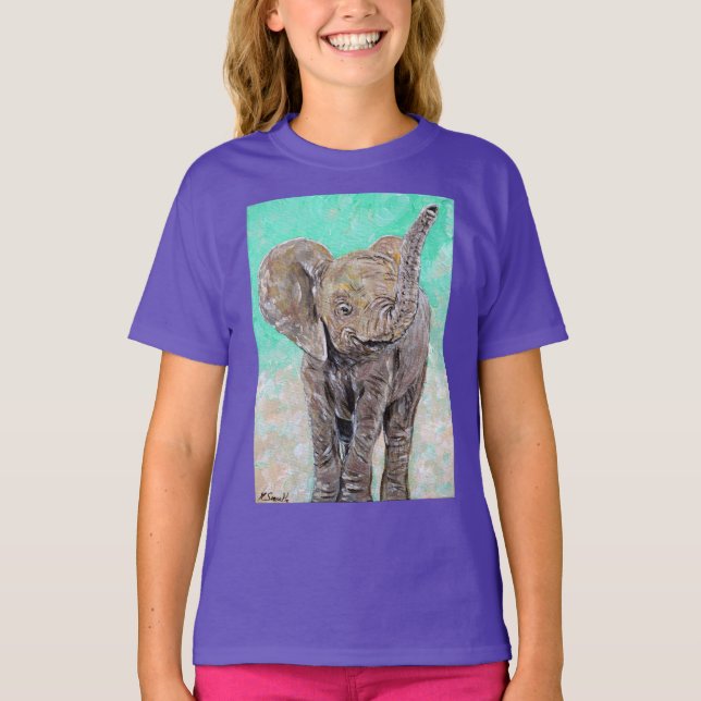 Camiseta Pintura de elefante bebé (Anverso)