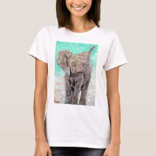 Camiseta Pintura de elefante bebé