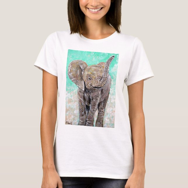Camiseta Pintura de elefante bebé (Anverso)
