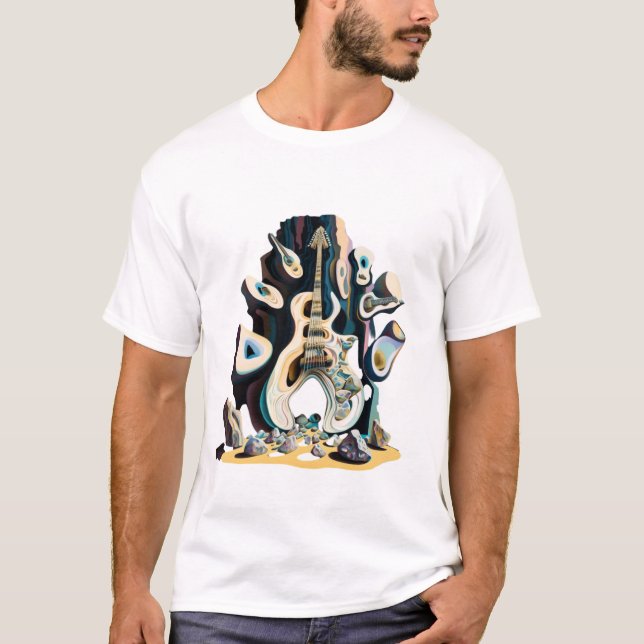Camiseta Pintura de estilo Antonio Gaudi, música de banda d (Anverso)