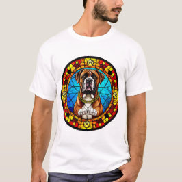 Camiseta Pintura de estilo de cristal manchado de perro