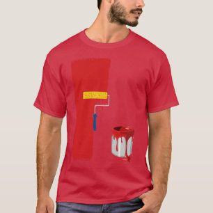 Camiseta Pintura de fachada pintada de pintura de pared roj