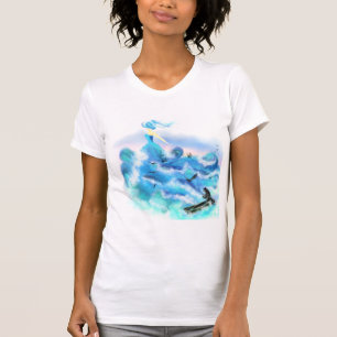 Camiseta Pintura de fantasía azul de T-Shirt de Magic Ocean