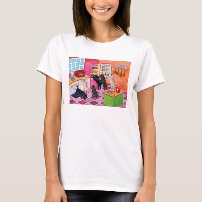 Camiseta Pintura de Fiesta de cocina de Labrador (Anverso)