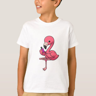 Camiseta Pintura de flamenco rosa en las uñas de los pies d