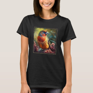 Camiseta Pintura De Flores De Jardín De Pájaros Pinzón Mamá