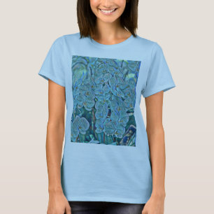 Camiseta Pintura de flores de orquídea azul púrpura lindo