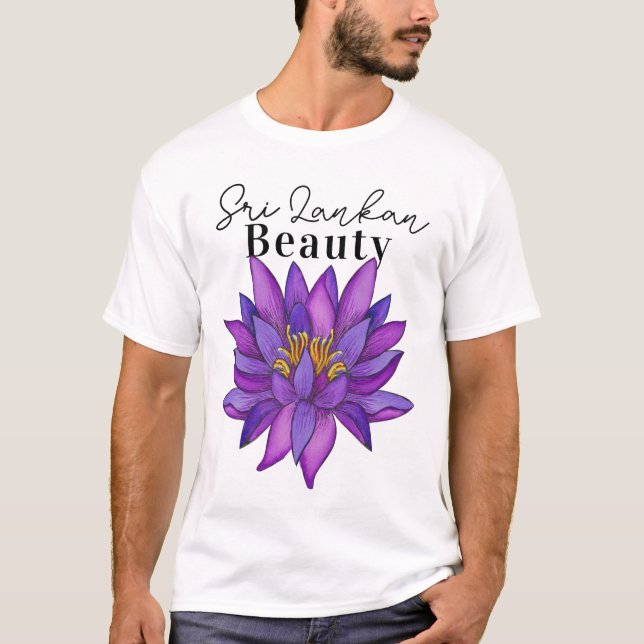 Camiseta Pintura de flores de Sri Lanka Lotus (Anverso)