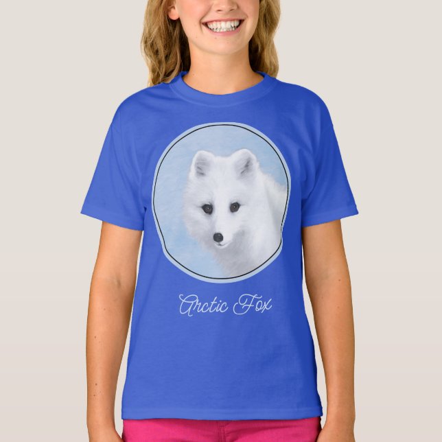 Camiseta Pintura de Fox Ártica - Arte de Vida Silvestre Ori (Anverso)
