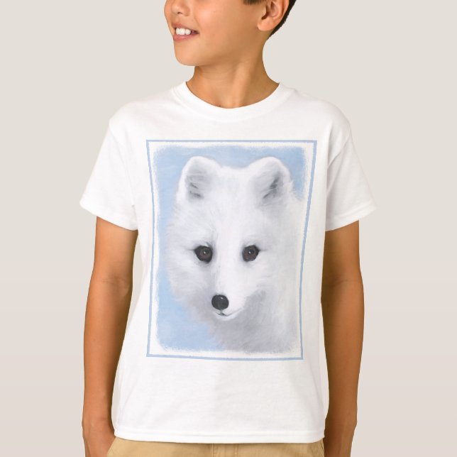 Camiseta Pintura de Fox Ártica - Arte de Vida Silvestre Ori (Anverso)