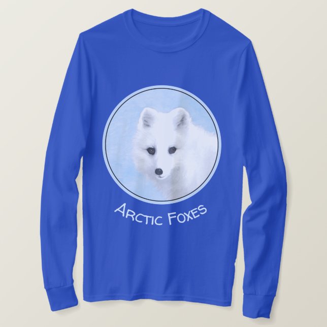 Camiseta Pintura de Fox Ártica - Arte de Vida Silvestre Ori (Anverso del diseño)
