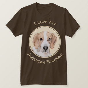 Camiseta Pintura de Foxhound estadounidense - Arte de Perro