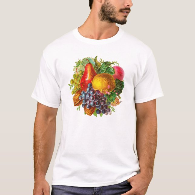 Camiseta Pintura de frutas y nueces de época (Anverso)