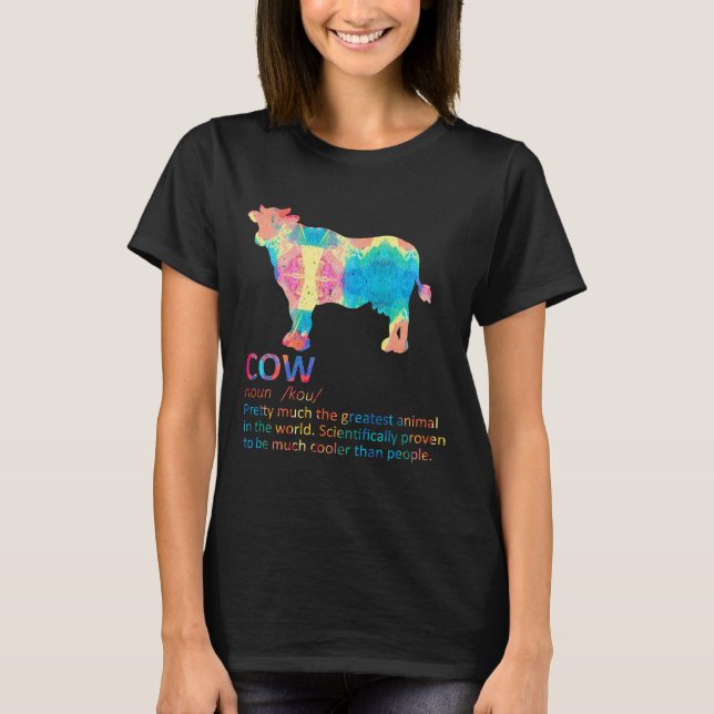 Camiseta Pintura de ganadero lechero de definición de vaca (Anverso)