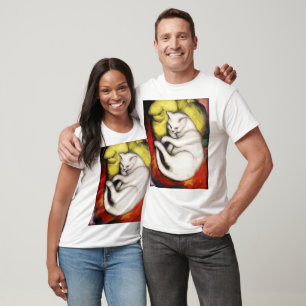 Camiseta Pintura de gato blanco de Franz Marc