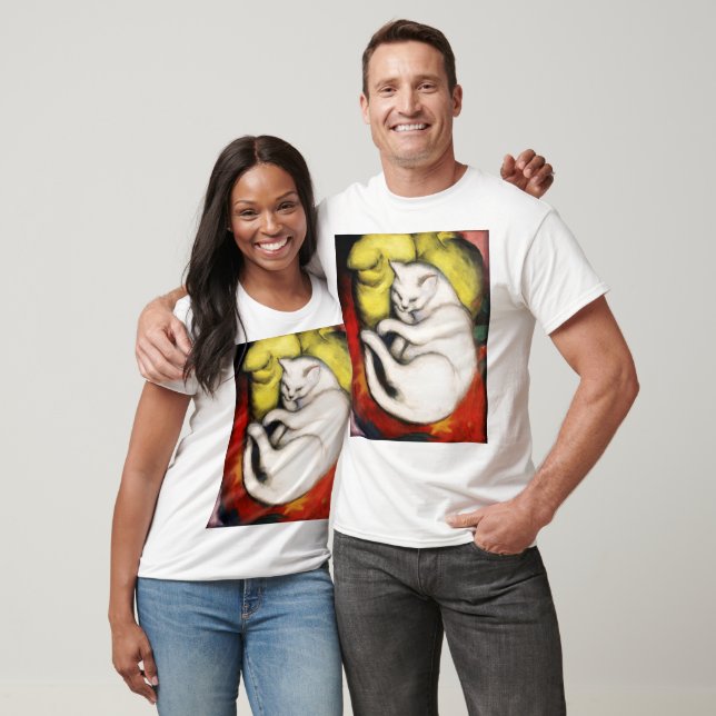 Camiseta Pintura de gato blanco de Franz Marc (Unisexo)