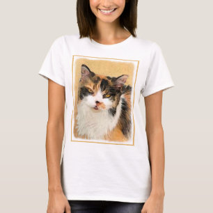 Camiseta Pintura de gato calico - Arte de gato original lin