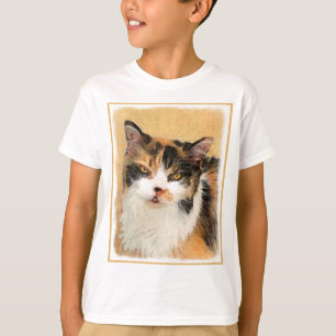 Camiseta Pintura de gato calico - Arte de gato original lin