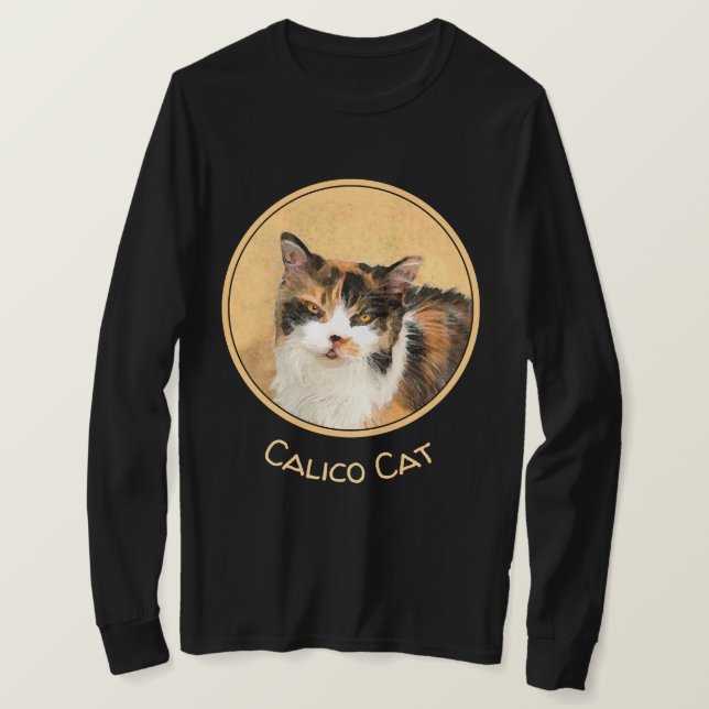 Camiseta Pintura de gato calico - Arte gato original curado (Anverso del diseño)