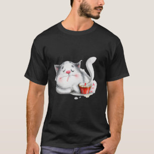 Camiseta Pintura de gato dormido lindo gatito