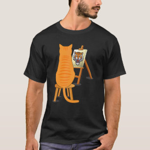 Camiseta Pintura de gato León Animales artísticos Arte gráf