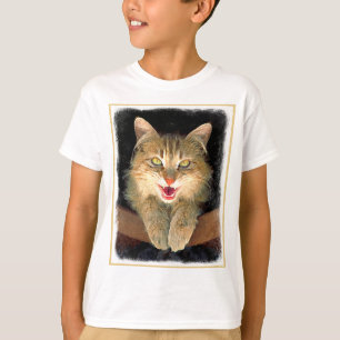 Camiseta Pintura de gato loco - Arte de gato original lindo