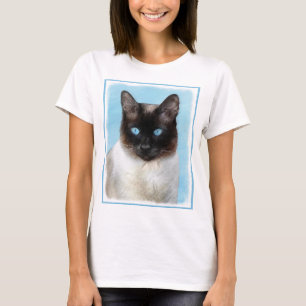 Camiseta Pintura de gato siamés - Arte de gato original lin