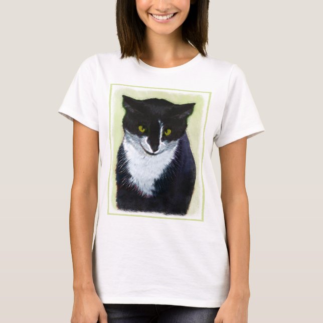 Camiseta Pintura de gatos de Tuxedo - Arte de gatos origina (Anverso)