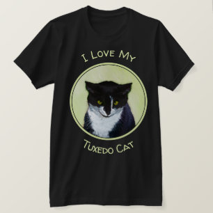 Camiseta Pintura de gatos de Tuxedo - Arte de gatos origina