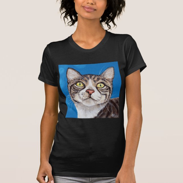 Camiseta Pintura de gatos tabby (Anverso)