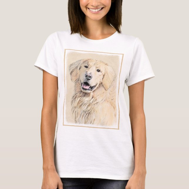 Camiseta Pintura de Golden Retriever - Cute original Dog Ar (Anverso)