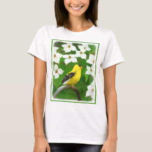 Camiseta Pintura de Goldfinch - Arte de Perro Original.