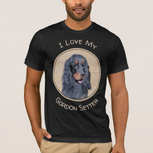 Camiseta Pintura de Gordon Setter - Arte de Perro Original.