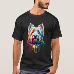 Camiseta Pintura de goteo Art West Highland White Terrier W