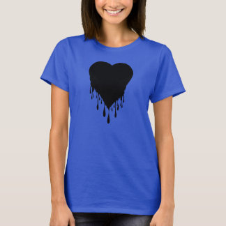 Camiseta Pintura de goteo del corazón negro