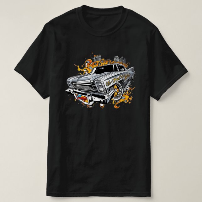 Camiseta Pintura de graffiti estilo chevrolet de luto (Diseño del anverso)