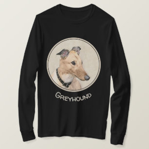Camiseta Pintura de Greyhound - Arte de perro original cura