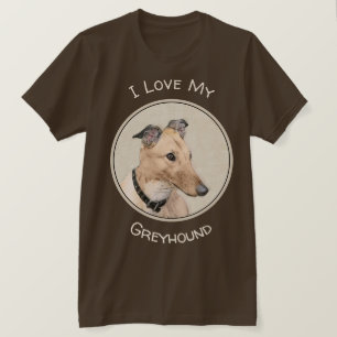 Camiseta Pintura de Greyhound - Arte de perro original cura