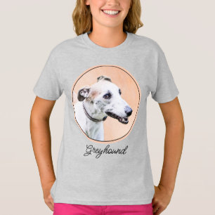 Camiseta Pintura de Greyhound - Arte de perros original muy