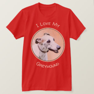 Camiseta Pintura de Greyhound - Arte de perros original muy
