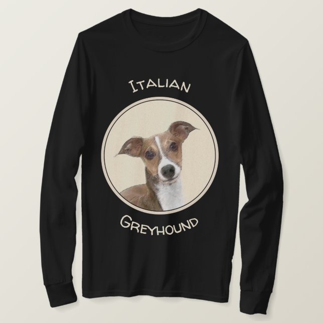 Camiseta Pintura de Greyhound italiana - Arte de perros ori (Anverso del diseño)