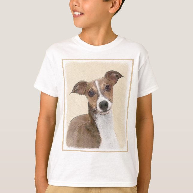 Camiseta Pintura de Greyhound italiana - Arte Perro Origina (Anverso)