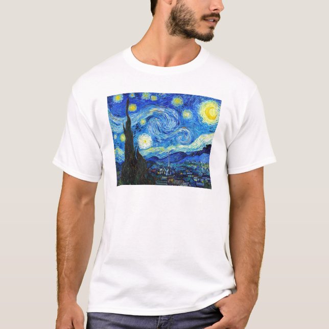 Camiseta Pintura de Guay Starry Night Vincent Van Gogh (Anverso)