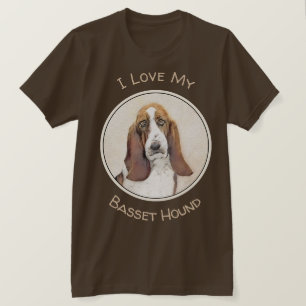 Camiseta Pintura de hebilla de basset - Arte de perro origi