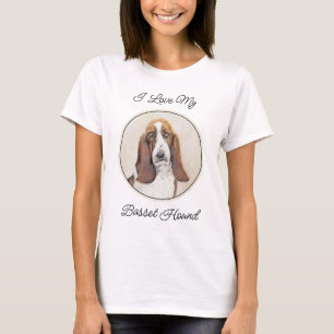 Camiseta Pintura de hebilla de basset - Arte de perro origi