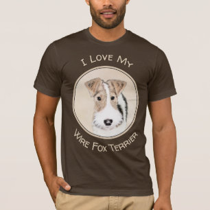 Camiseta Pintura de hilo Fox Terrier - Arte de Perro Origin