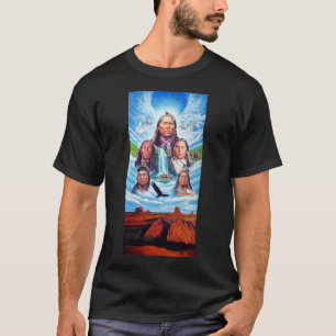 Camiseta Pintura de hombres nativos americanos plantilla ne