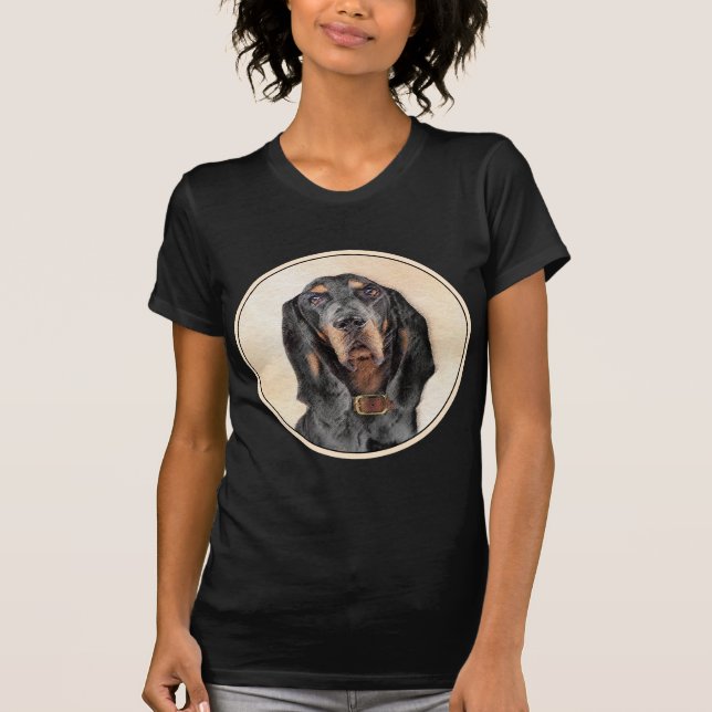 Camiseta Pintura de hongos negros y morenos - Arte de perro (Anverso)